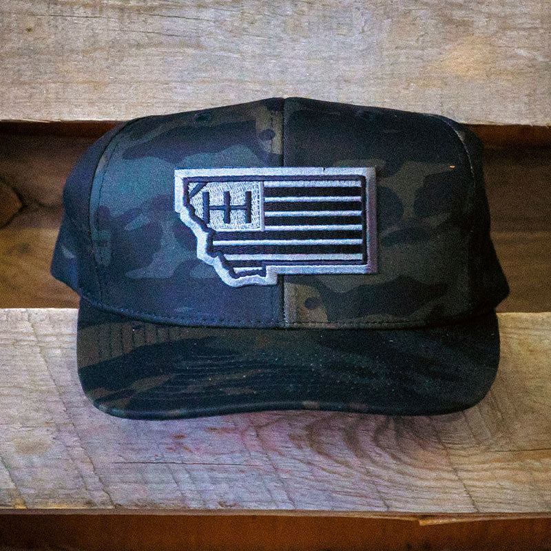 MultiCam Embroidered HH Tactical Montana Flag Hat