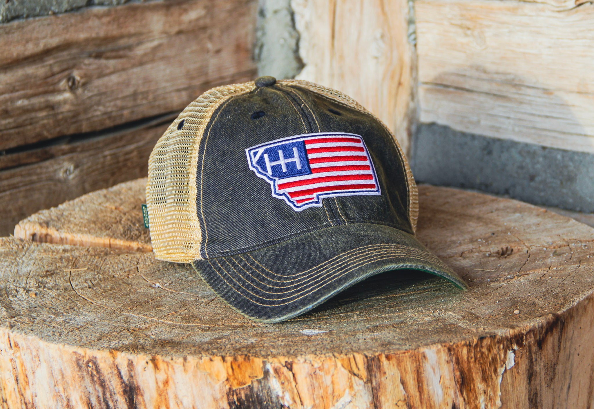 Denim Montana RWB Flag Trucker Hat